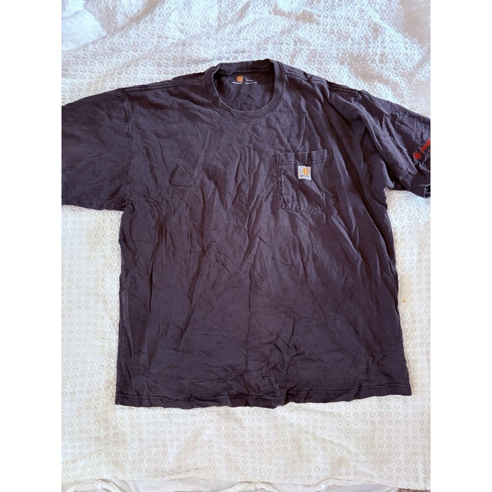 Men’s Carhartt Large Black Short Sleeve Tshirt With Pocket Embroidered